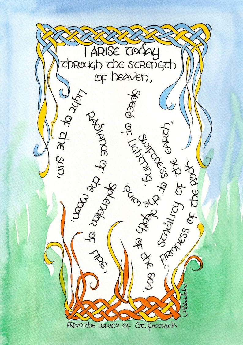 St Patrick's Breastplate, Lorica Prayer Set of 6 Art Prints ...