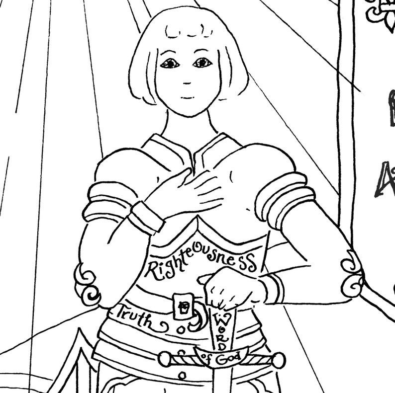 Cartoon Joan Of Arc Coloring Page for Kindergarten