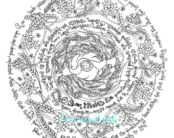 Printable St. Hildegard Coloring Page for Adults or Kids, Catholic Art, Homeschool or RE Class Resource