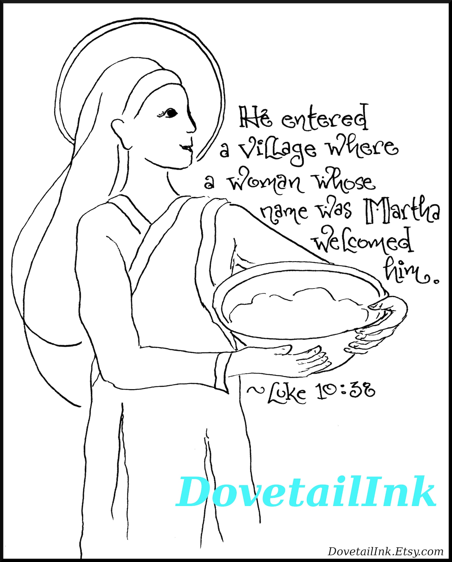 Mary and Martha Set of 2 Printable Christian Coloring Pages - Etsy