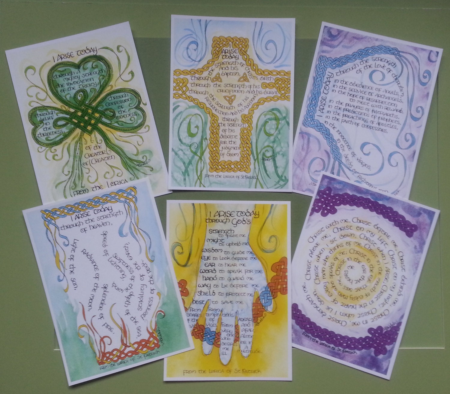 St Patrick's Breastplate, Lorica Prayer Set of 6 Art Prints ...