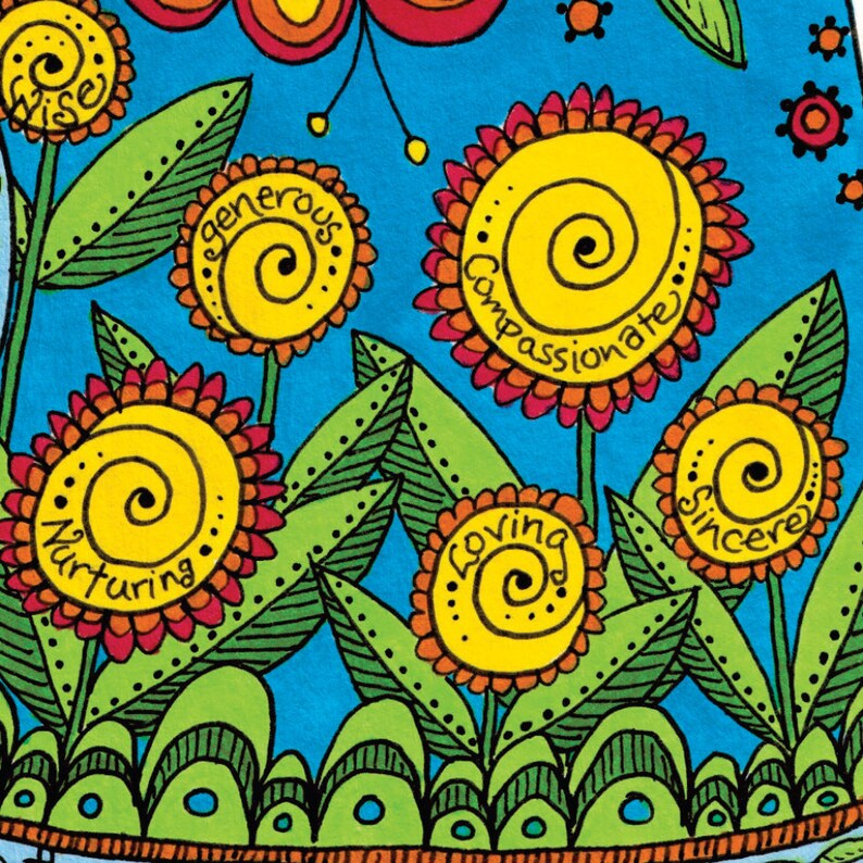 Wunderliche Gießkanne Kunstdruck für Großmutter mit Sprüche 31, Schriftkunst, 8x10, 12x12, bunt, Gartenarbeit, personalisiertes Geschenk Bild 3
