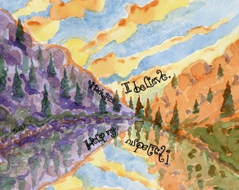 Colorado Mountains with "I believe. Help my unbelief!" - Personalized Gift for Hiker, Christian nature lover; Notecards; Mark 9:24