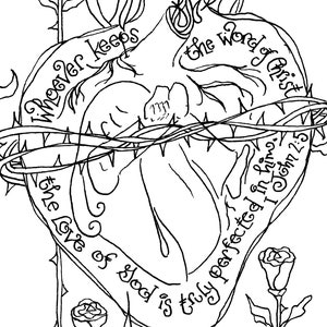 Printable Sacred Heart Coloring Page for Girls, Catholic, for ALL Ages ...