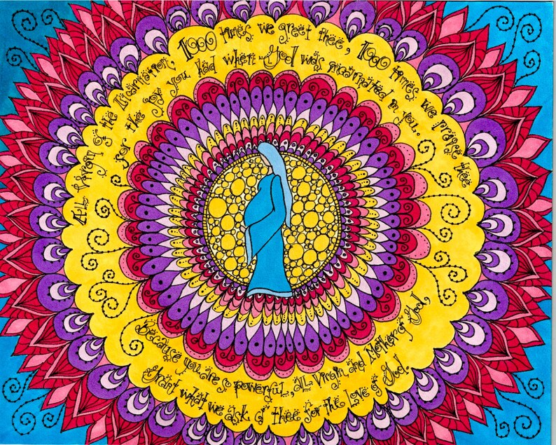 Impossible Novena Marian Art Pregnant Mary 8x10 print image 0