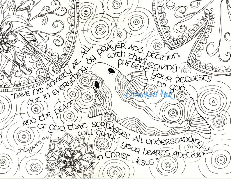 Printable Philippians 4 6-7 Scripture Art Coloring Page for - Etsy ...