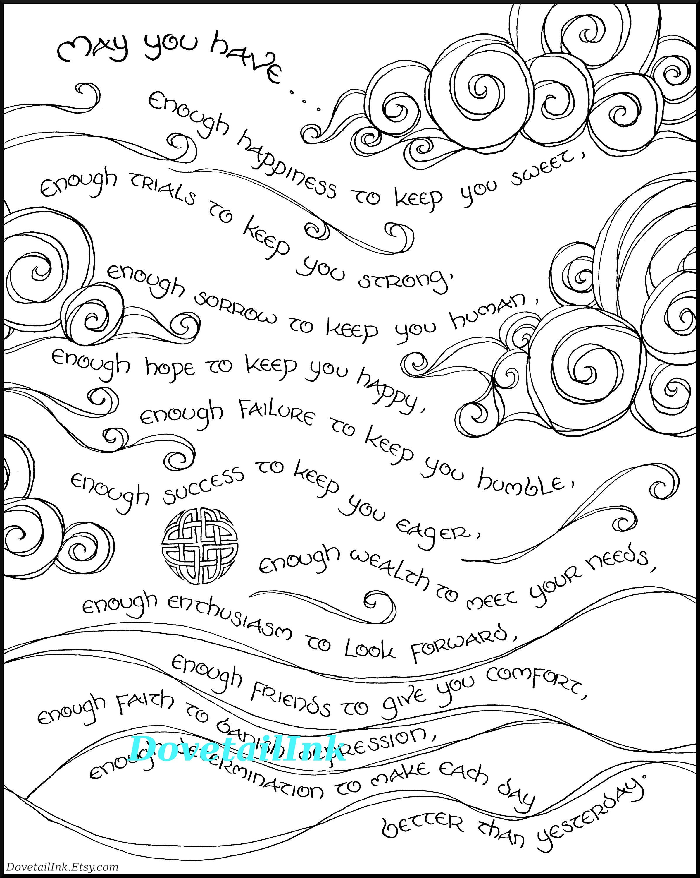 Irish Blessing Coloring Page Coloring Pages