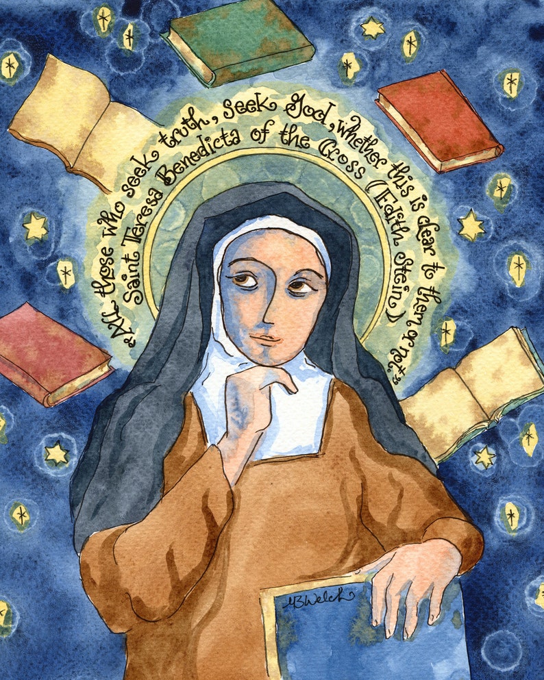 Edith Stein/St Teresa Benedicta of the Cross Personalized Confirmation Gift Carmelite Print, Notecards, Journal, Prayercards, Favors image 1