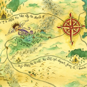 Trainiere ein Kind LoTR Style Map; Personalisiertes Geschenk; Schrift-Kunstdruck für Mütter, Väter, Paten; Christlich; Grußkarten Gebetskarten
