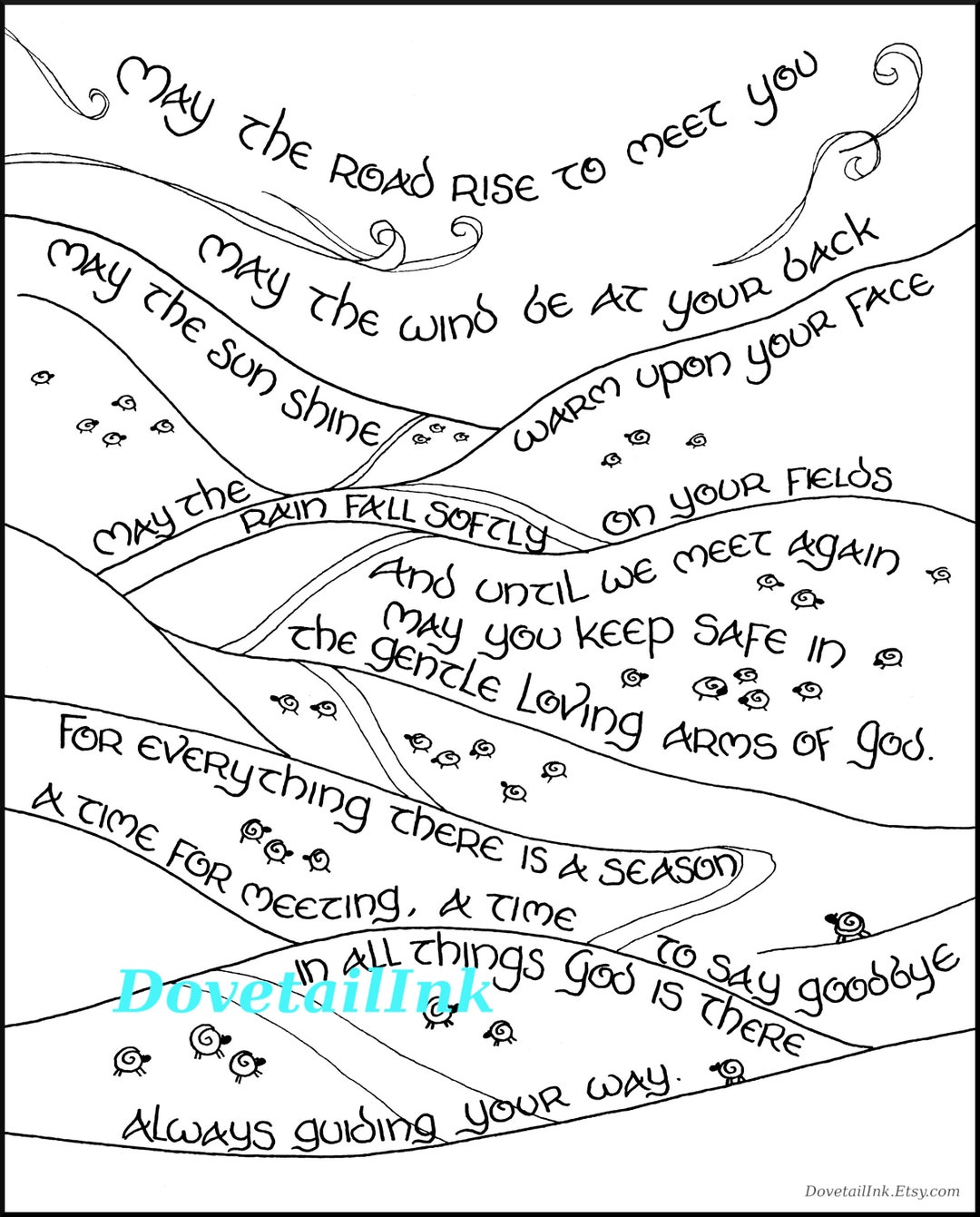 Irish Blessings TWO Printable Coloring Page for Adults or Kids, St Patrick's Day, Celtic Knot