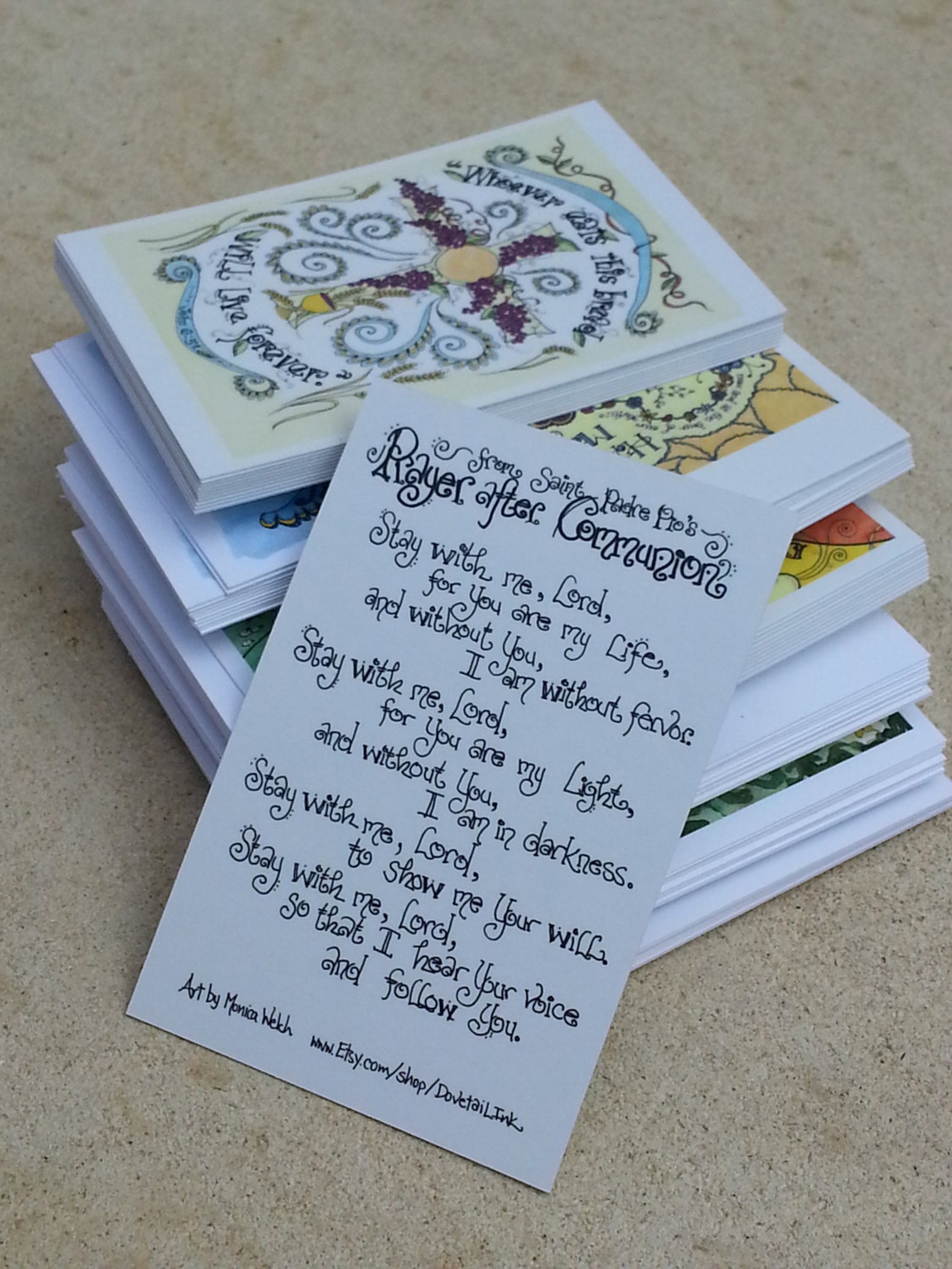 Catholic Prayer Cards Bulk Order Of 100 Optional Variety Up Etsy