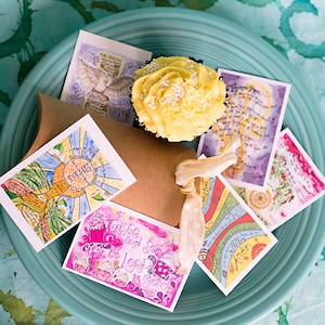 Prayer Card Gift Set, Unique idea for Valentine's or Easter basket, Contemporary prayer and scripture art, Christian, Catholic, Colorful