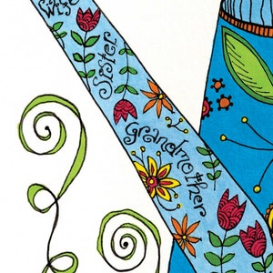Wunderliche Gießkanne Kunstdruck für Großmutter mit Sprüche 31, Schriftkunst, 8x10, 12x12, bunt, Gartenarbeit, personalisiertes Geschenk Bild 2