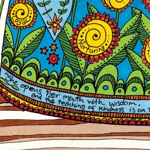 Wunderliche Gießkanne Kunstdruck für Großmutter mit Sprüche 31, Schriftkunst, 8x10, 12x12, bunt, Gartenarbeit, personalisiertes Geschenk Bild 5