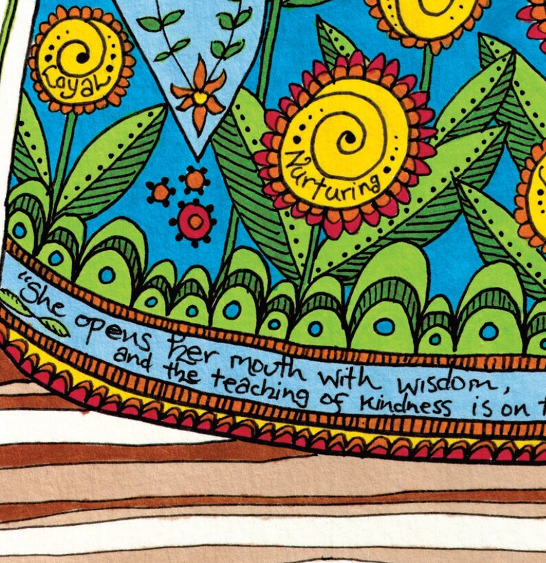 Wunderliche Gießkanne Kunstdruck für Großmutter mit Sprüche 31, Schriftkunst, 8x10, 12x12, bunt, Gartenarbeit, personalisiertes Geschenk Bild 5