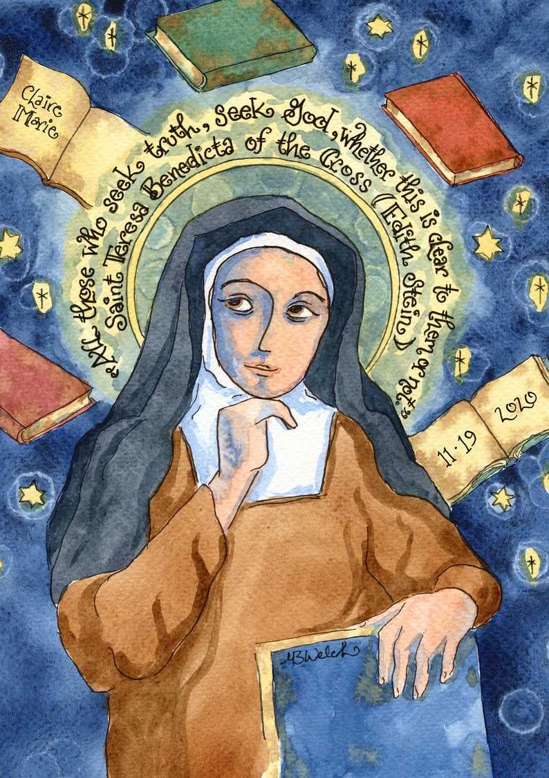 Edith Stein/St Teresa Benedicta of the Cross Personalized Confirmation Gift Carmelite Print, Notecards, Journal, Prayercards, Favors image 4