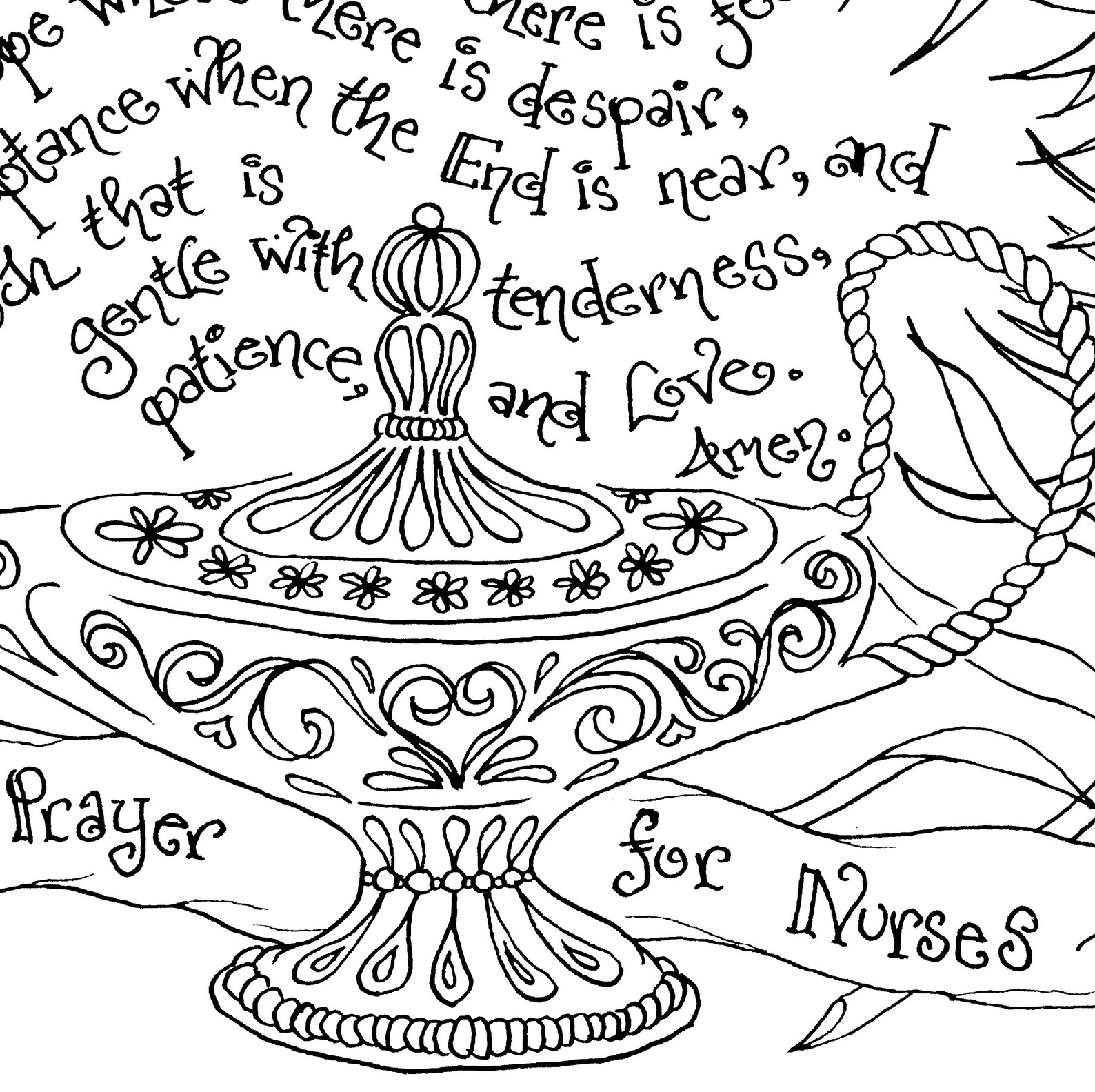 Printable Prayer for Nurses Coloring Page for All Ages | Etsy