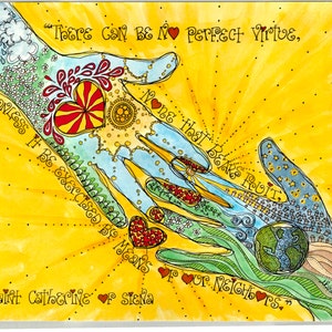 Citation de Sainte Catherine de Sienne - Cadeau de confirmation personnalisé ; Art du chapelet ; Impression d'art catholique, cartes de correspondance, cartes de prière, cartes de vœux ; Faveur