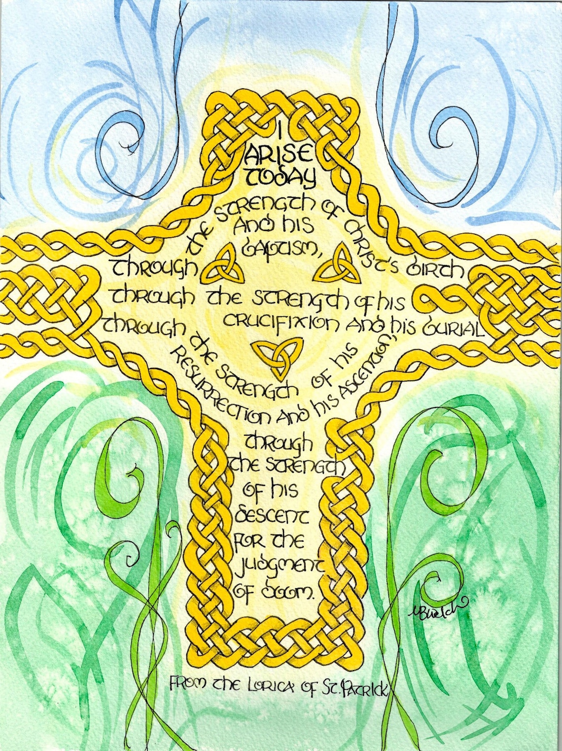 St Patrick's Breastplate, Lorica Prayer Set of 6 Art Prints ...