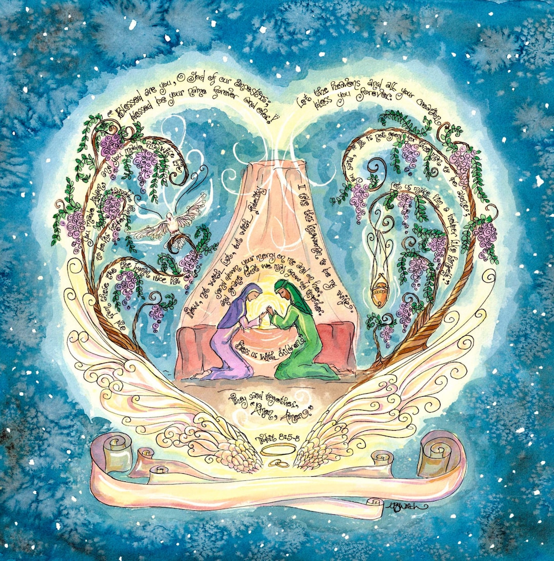 Catholic Wedding Gift Personalized Art Print Anniversary Gift