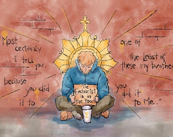 Eucaristía en los pobres (IMPRIMIBLE); Justicia social; Arte del Trabajador Católico - Dorothy Day, Martha Hennessy; Congreso Eucarístico; Descarga instantánea