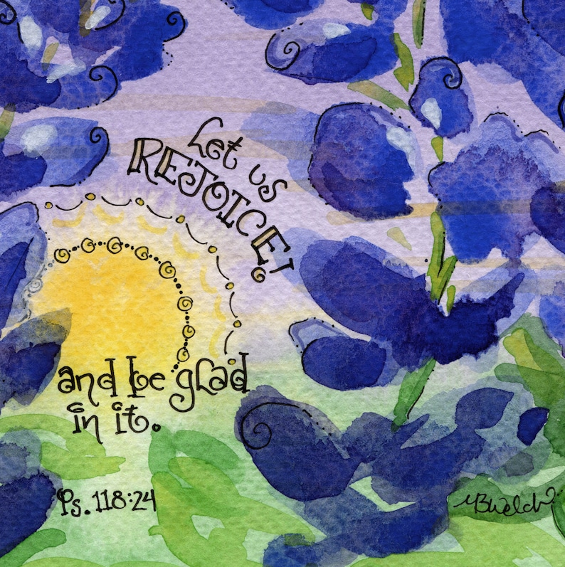 Bluebonnets With Psalm 118:24 This is the Day; Christian All-occasion ...