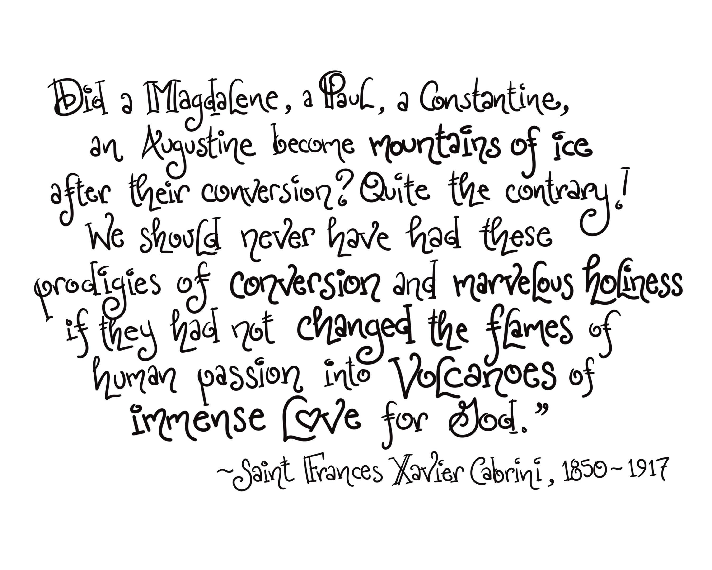 Saint Frances Xavier Cabrini - PRINTABLE Confirmation Gift, Patron ...