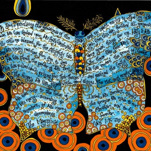 Magnificat Prayer Art with Butterfly Personalized Gift Art Print with Luke 1:46-55 Confirmation Notecards, Prayercards Holycard Favors image 1