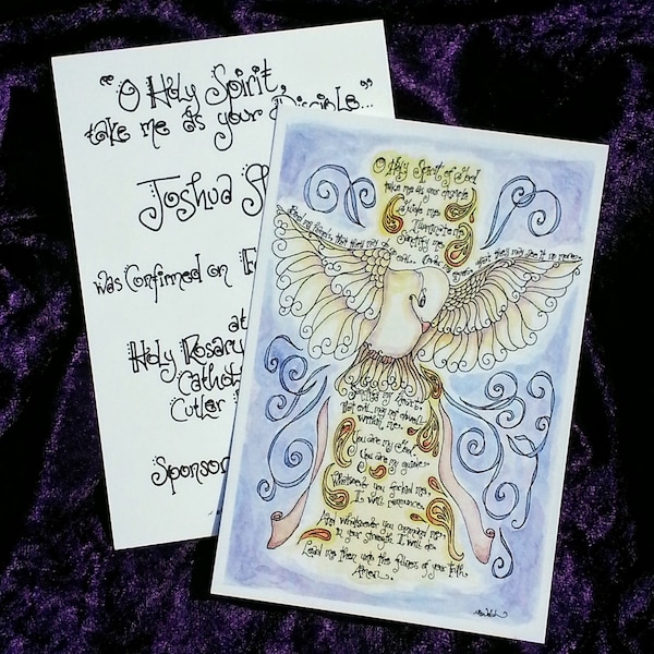 CUSTOM Prayer Cards, Holy Cards for Sacraments, Catholic, Christian, Personalized for Confirmation, First Communion, Sympathy, Wedding