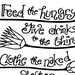 Printable Set of 2 Works of Mercy Coloring Pages for All Ages Spiritual ...