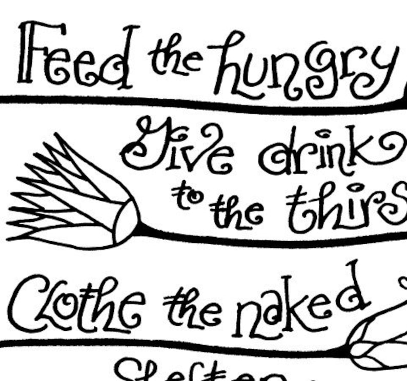 Printable Set of 2 Works of Mercy Coloring Pages for All ...