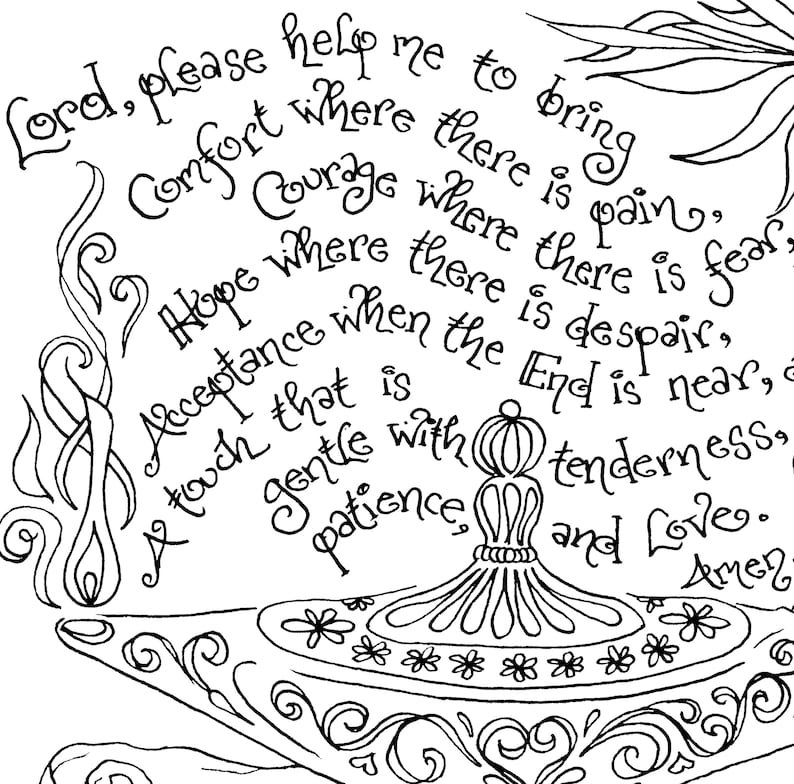 Printable Prayer for Nurses Coloring Page