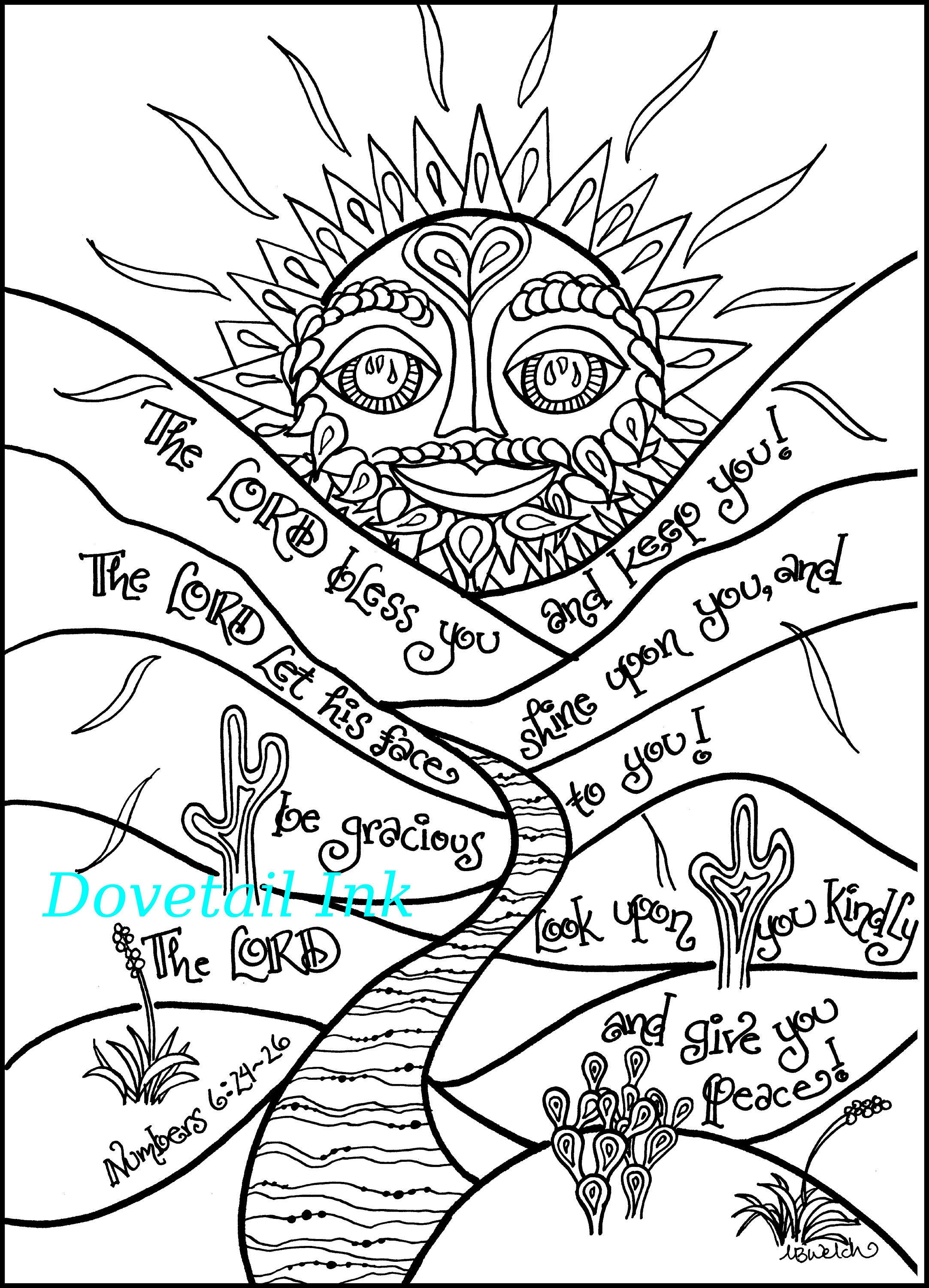 Mexican Sun and Moon with Bible Verses in English and Spanish - 4 Printable Coloring Pages for All Ages! RE, Sunday School, homeschool