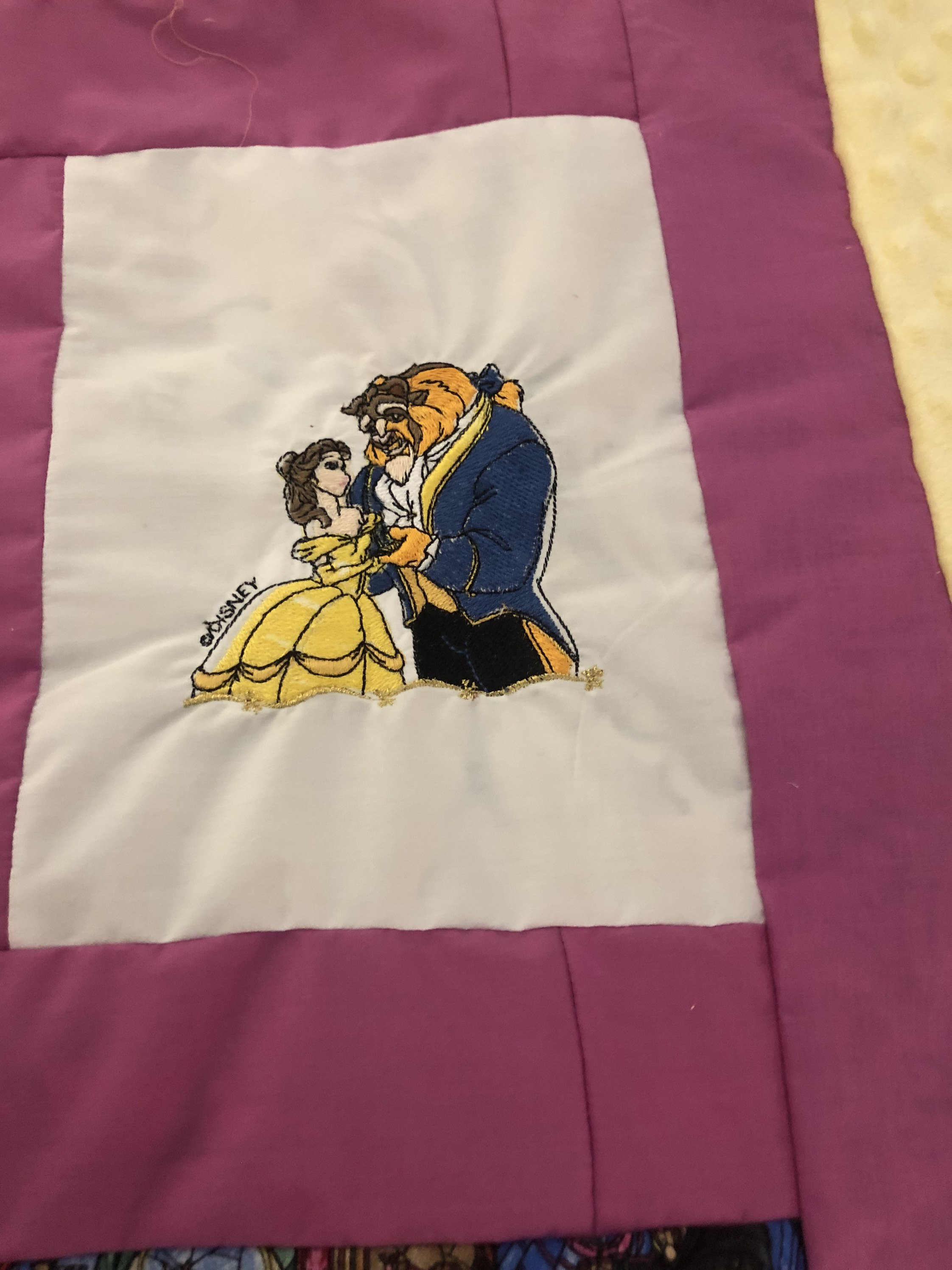 Beauty and the beast embroidery baby blanket Etsy