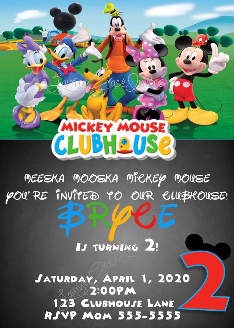 Mickey Mouse Clubhouse Birthday Party invitation digital | Etsy