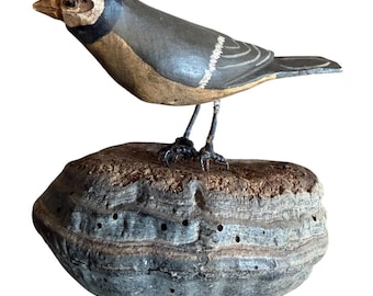 Austrian Folk Art Carved Wood Bird #102, 1920s