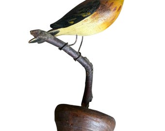Austrian Folk Art 100 Carved Wood Wren Bird