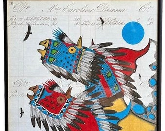 Native American  Ledger Drawing  circa 1863