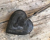 Rare Handwrought Iron Antique Heart Waffle Iron German 19th Century