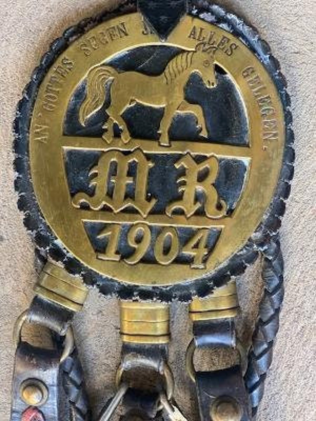 Antique Horse Tack Leather Decorative Initital MR Circa 1904 Etsy