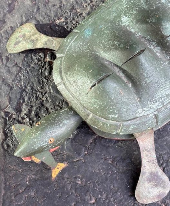 Folk Art Adirondacks Robert Allen Francis 1950's Turtle Sculpture XL  Fishing Lure Decoy Bait 