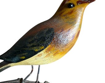 Austrian Folk Art 100 Carved Wood Wren Bird