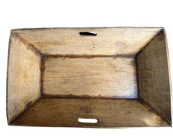 Antique Wood Box Basket with Handles