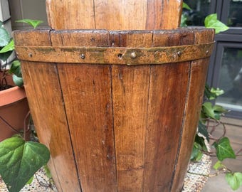 Antique French Wood Grape Hod Basket, 1900s