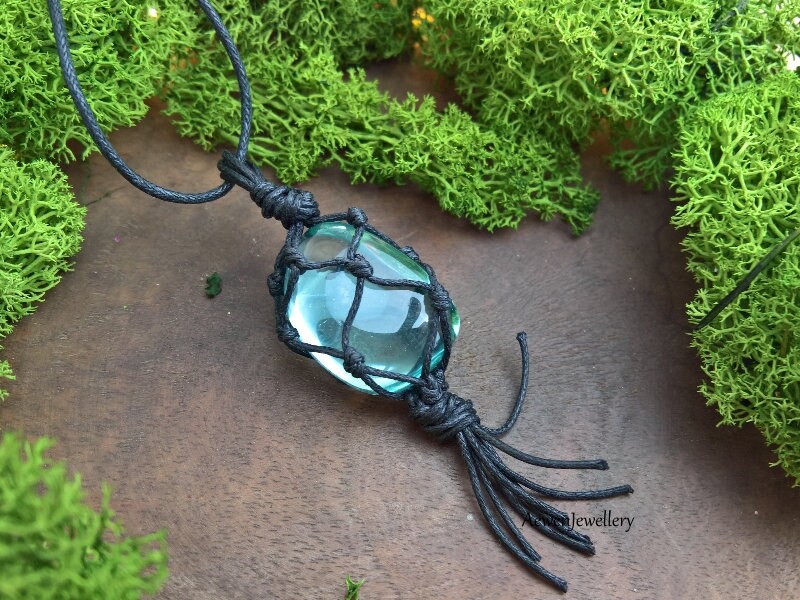 Blue Obsidian Necklace. Obsidian jewellery. Glass jewellery. Etsy