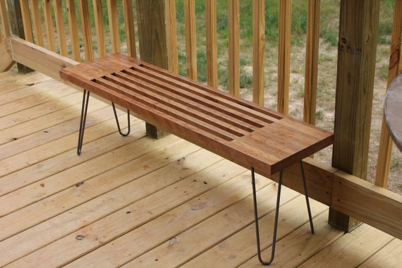 The Light Cherry Nelson Bench Etsy