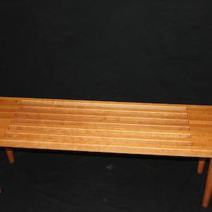 The Nelson Bench with wood legs, slatted bench, Free Shipping 画像 7