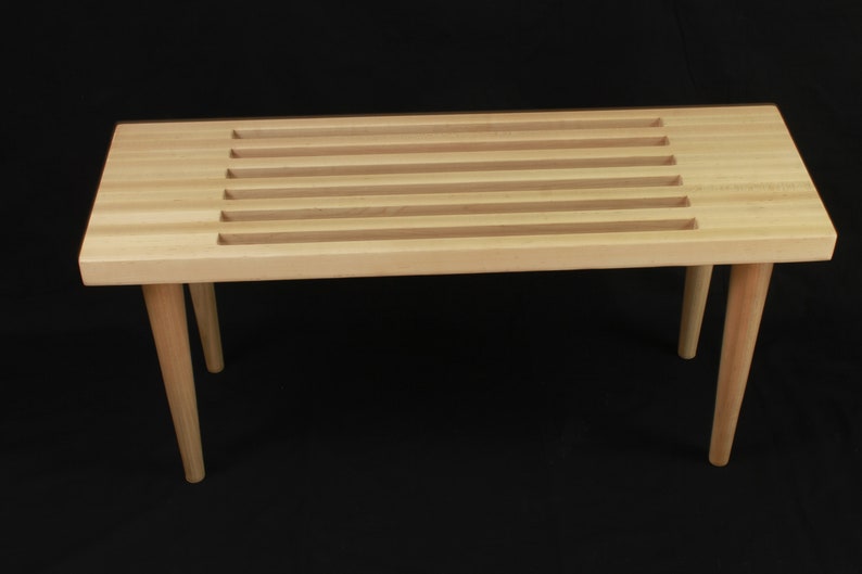 The Nelson Bench with wood legs, slatted bench, Free Shipping image 10