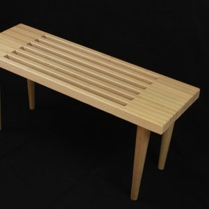 The Nelson Bench with wood legs, slatted bench, Free Shipping 画像 9