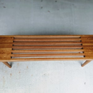 The Nelson Bench with wood legs, slatted bench, Free Shipping 画像 6